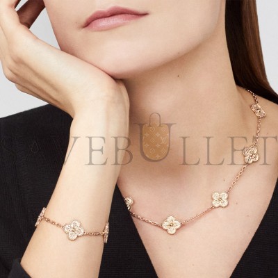 VAN CLEEF ARPELS VINTAGE ALHAMBRA BRACELET, 5 MOTIFS - ROSE GOLD  VCARN9T300